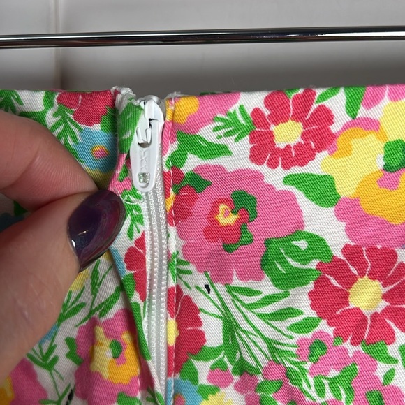 Lilly Pulitzer Callie Floral Ruffled Mini Skirt Size 0 Gardens By The Sea - Picture 7 of 10